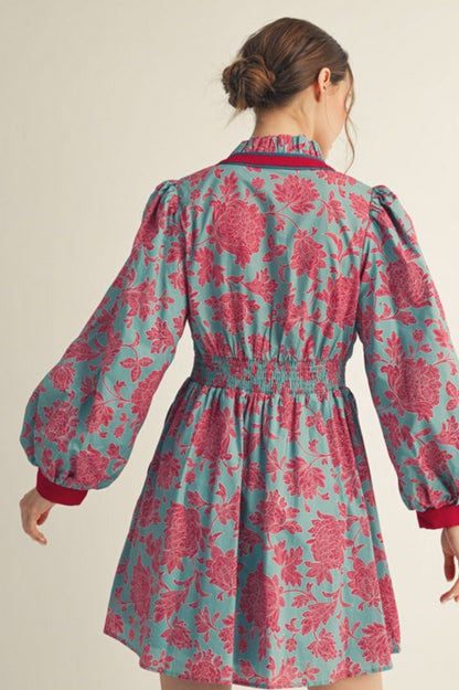 Rita ruffled neck Dress