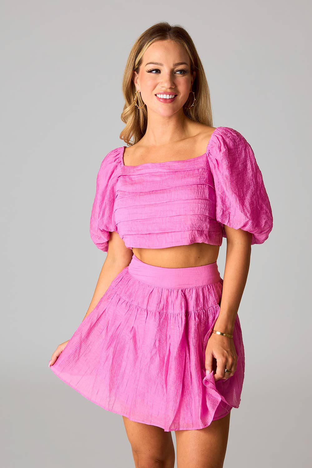 Cutie Bubblegum Top And Skirt Set