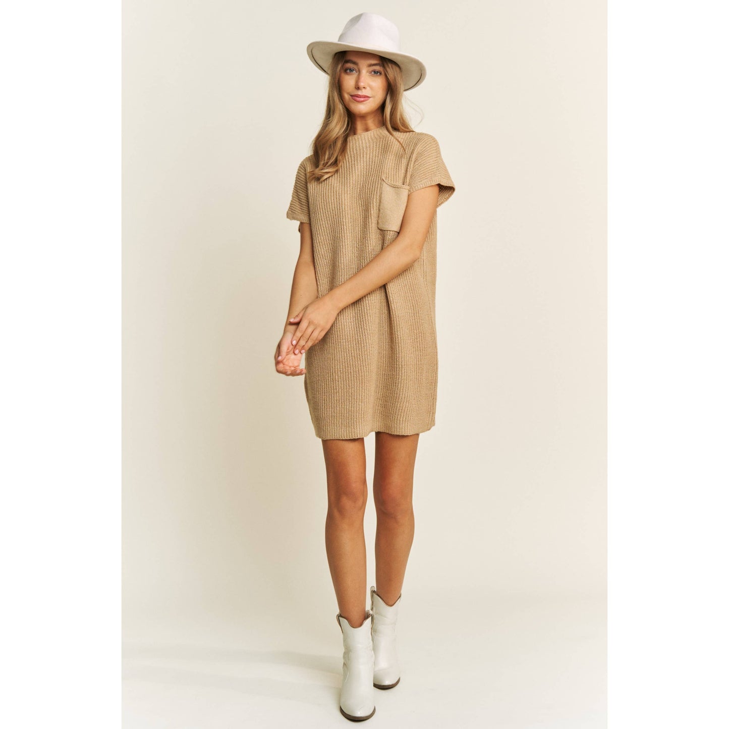 DESI DROP SHOULDER SWEATER KNIT MINI DRESS