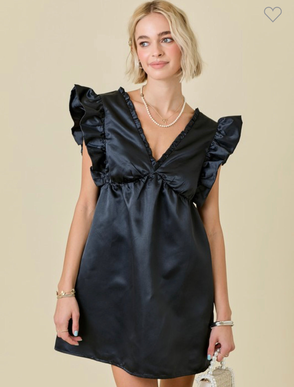 Vivian v neck satin dress