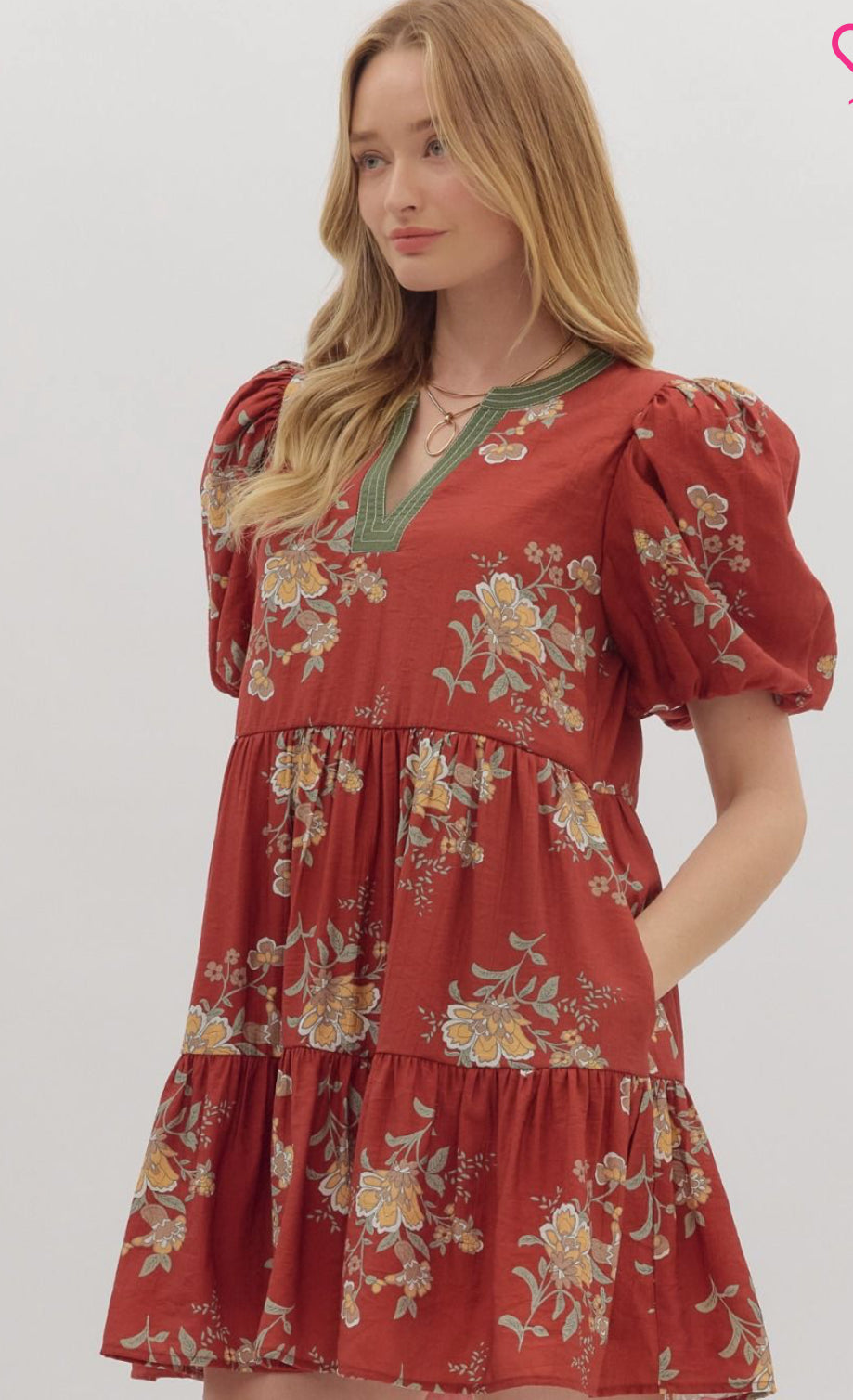 Farrah floral puff dress
