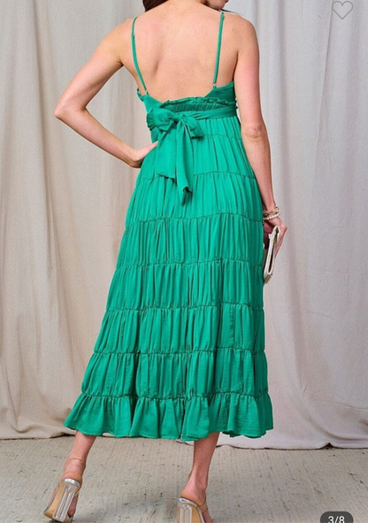 Katy Kelly green midi dress
