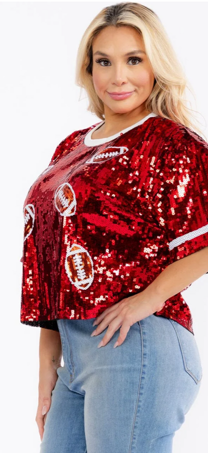 Sassy sequins gameday tops