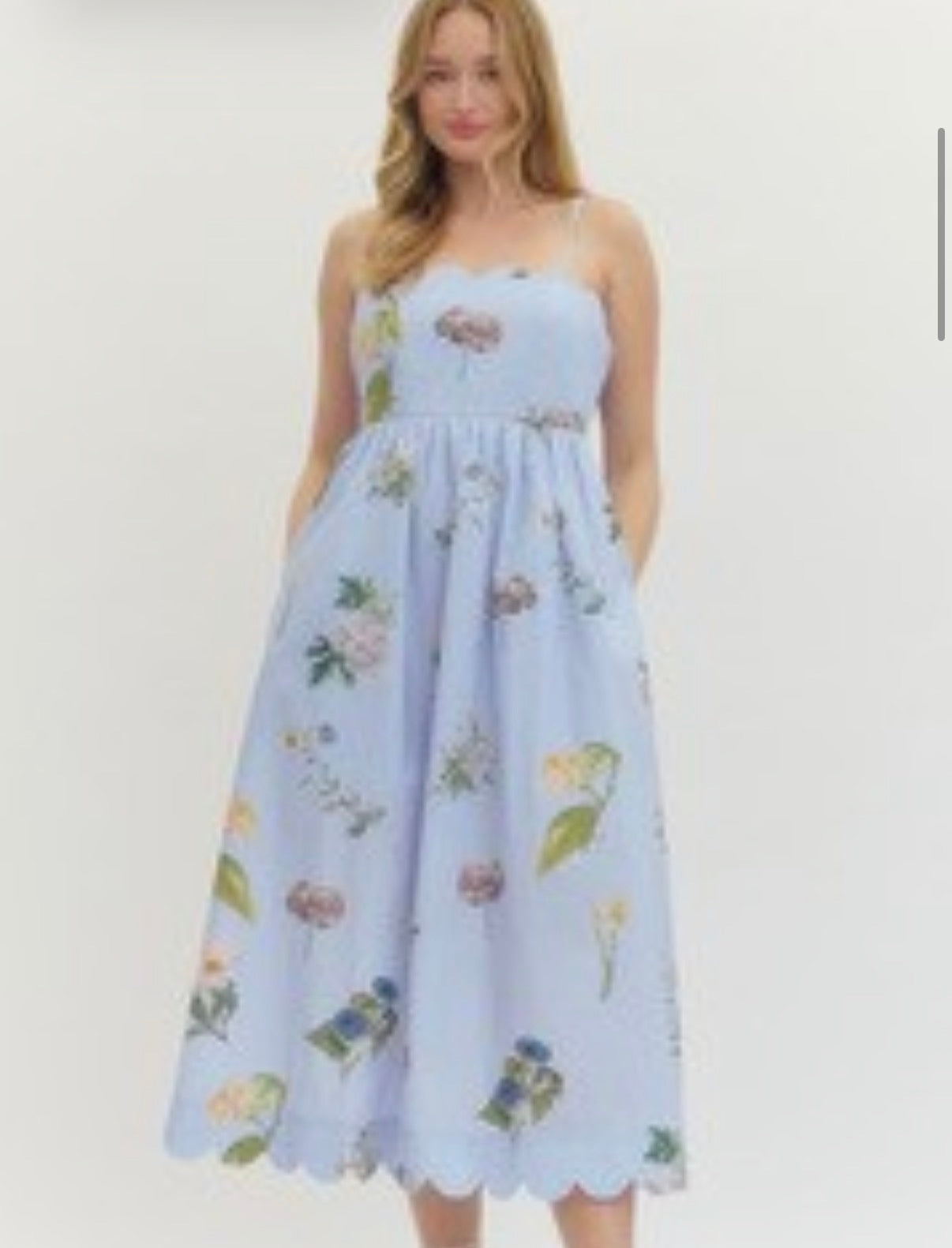 Stanley scallop baby blue dress