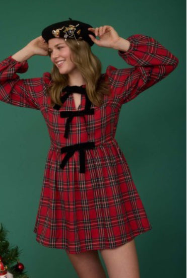 Poppy plaid short dress