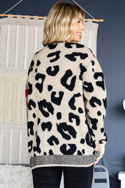 Lexi Leopard Print Blocked Sweater Cardigan