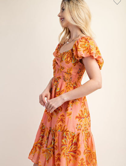 Othelia Orange floral dress