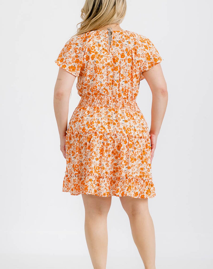 Odette Orange curvy dress
