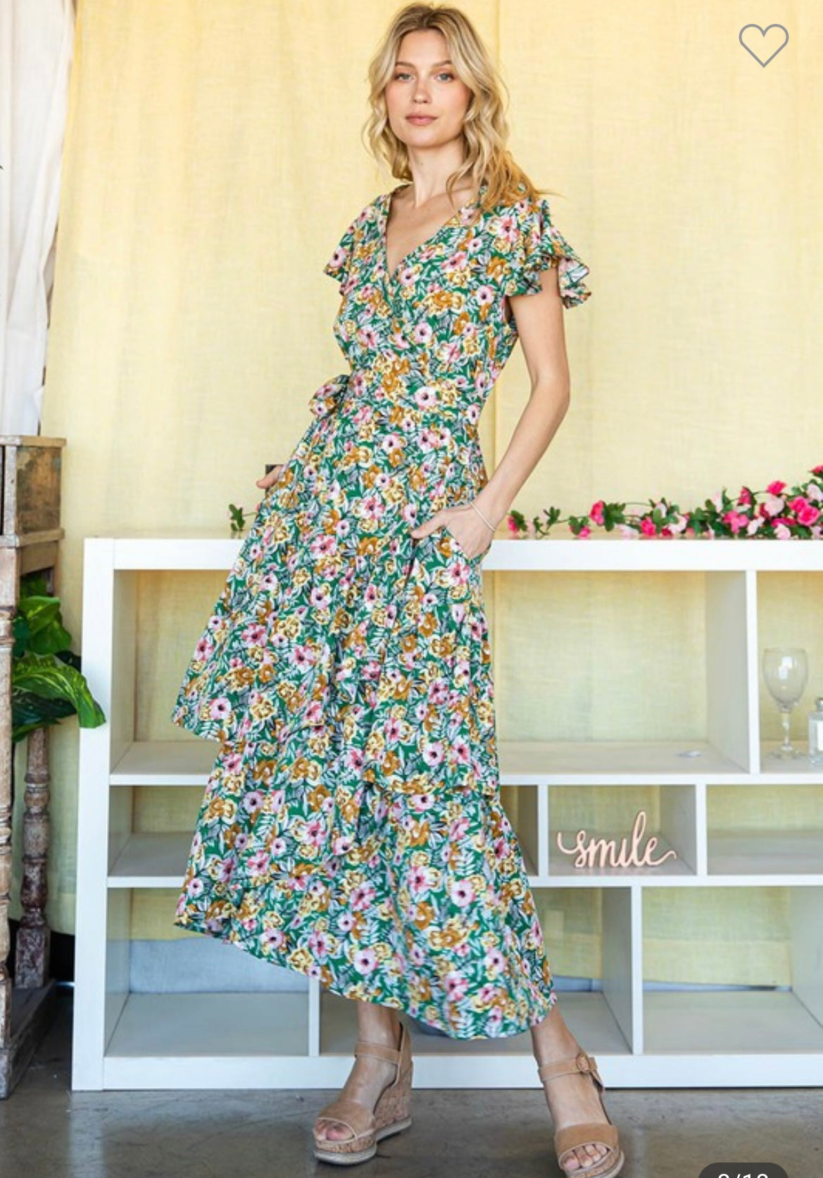 ADELINE GREEN FLORAL MAXI