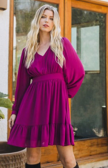 Maggie magenta dress