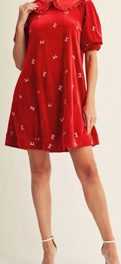 Winter velvet dress