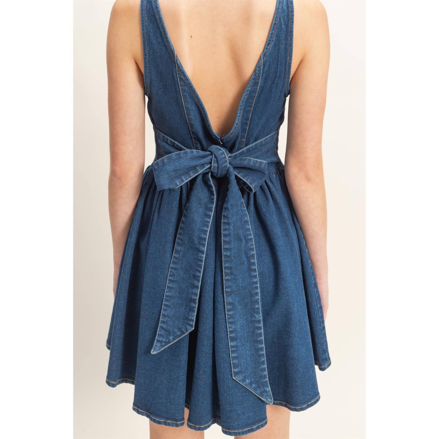 Sissy Square Neck Denim Dress
