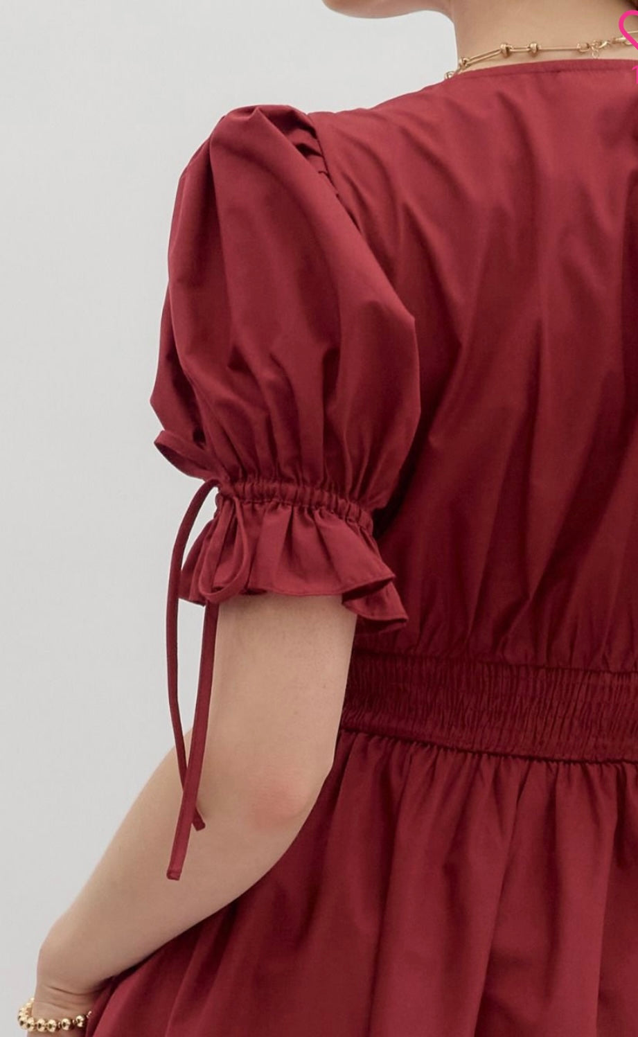 Paloma puff sleeve zipper front dress