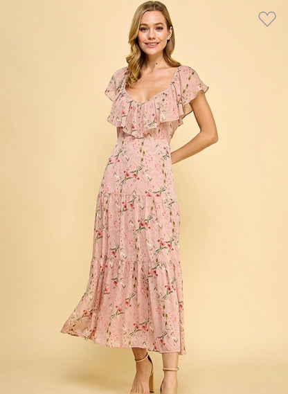 ANASTASIA TIE BACK ROMANCE DRESS