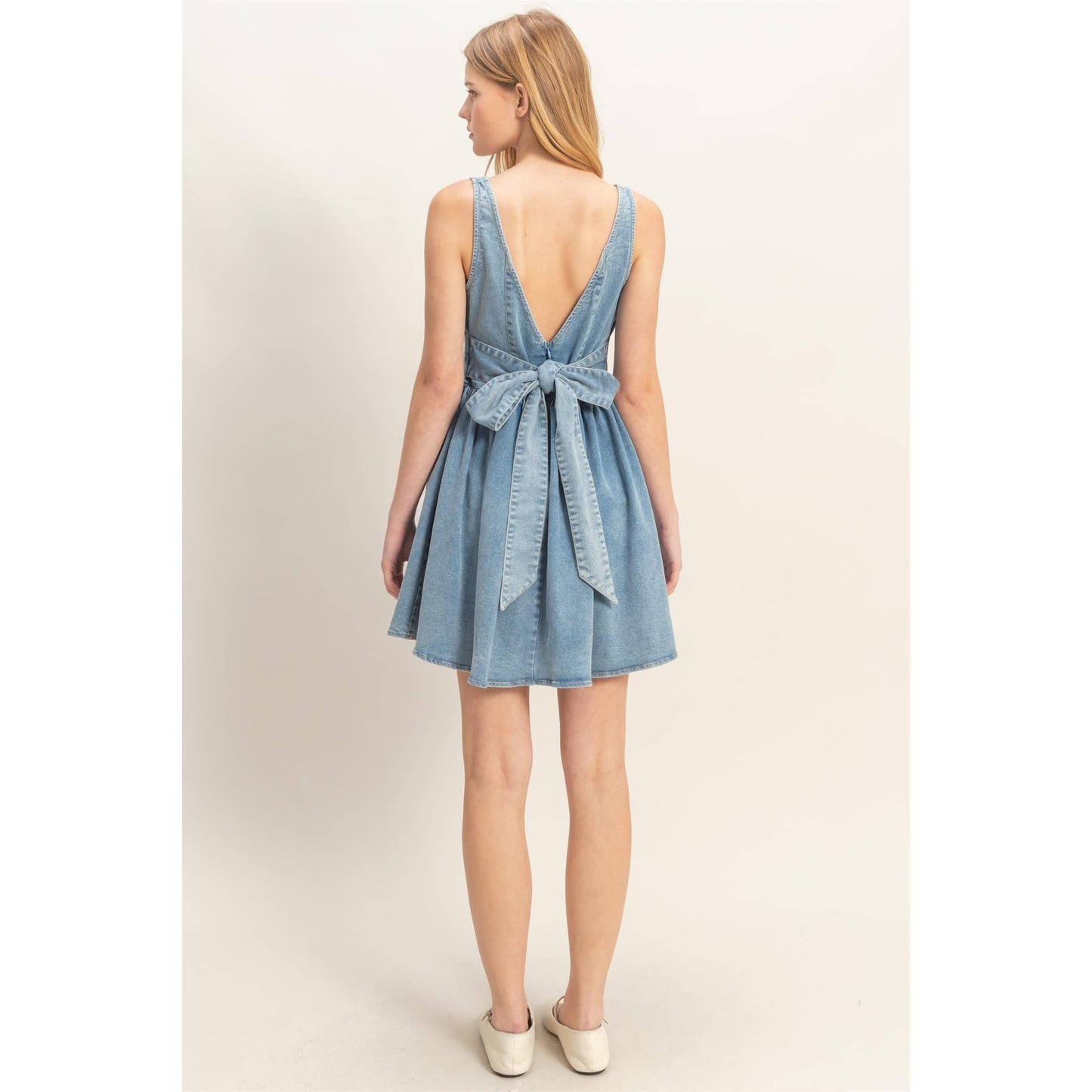 Sissy Square Neck Denim Dress