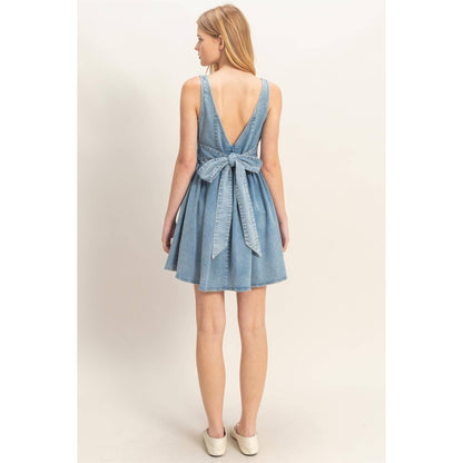 Sissy Square Neck Denim Dress
