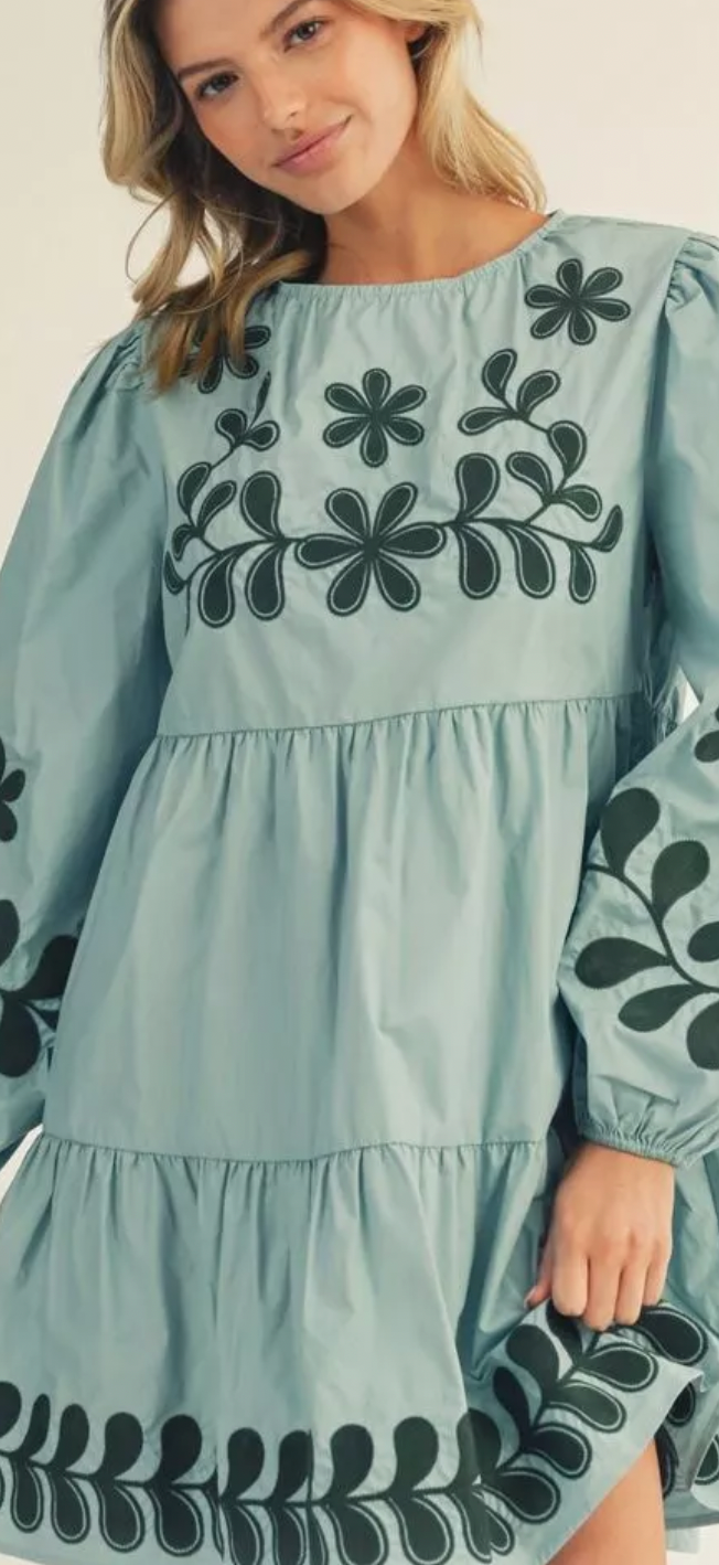 Sage botanical dress