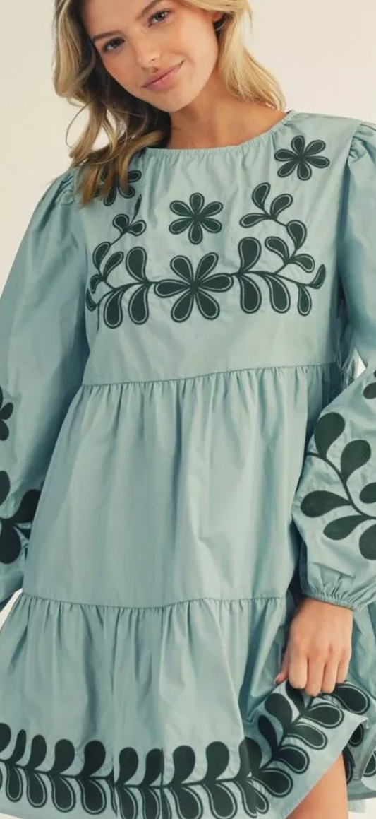 Sage botanical dress