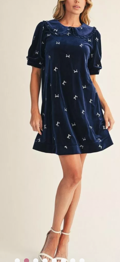 Winter velvet dress