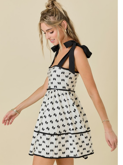 Bownita shoulder tie dress