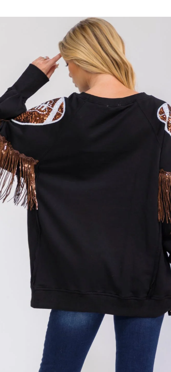 Game day football fringe top