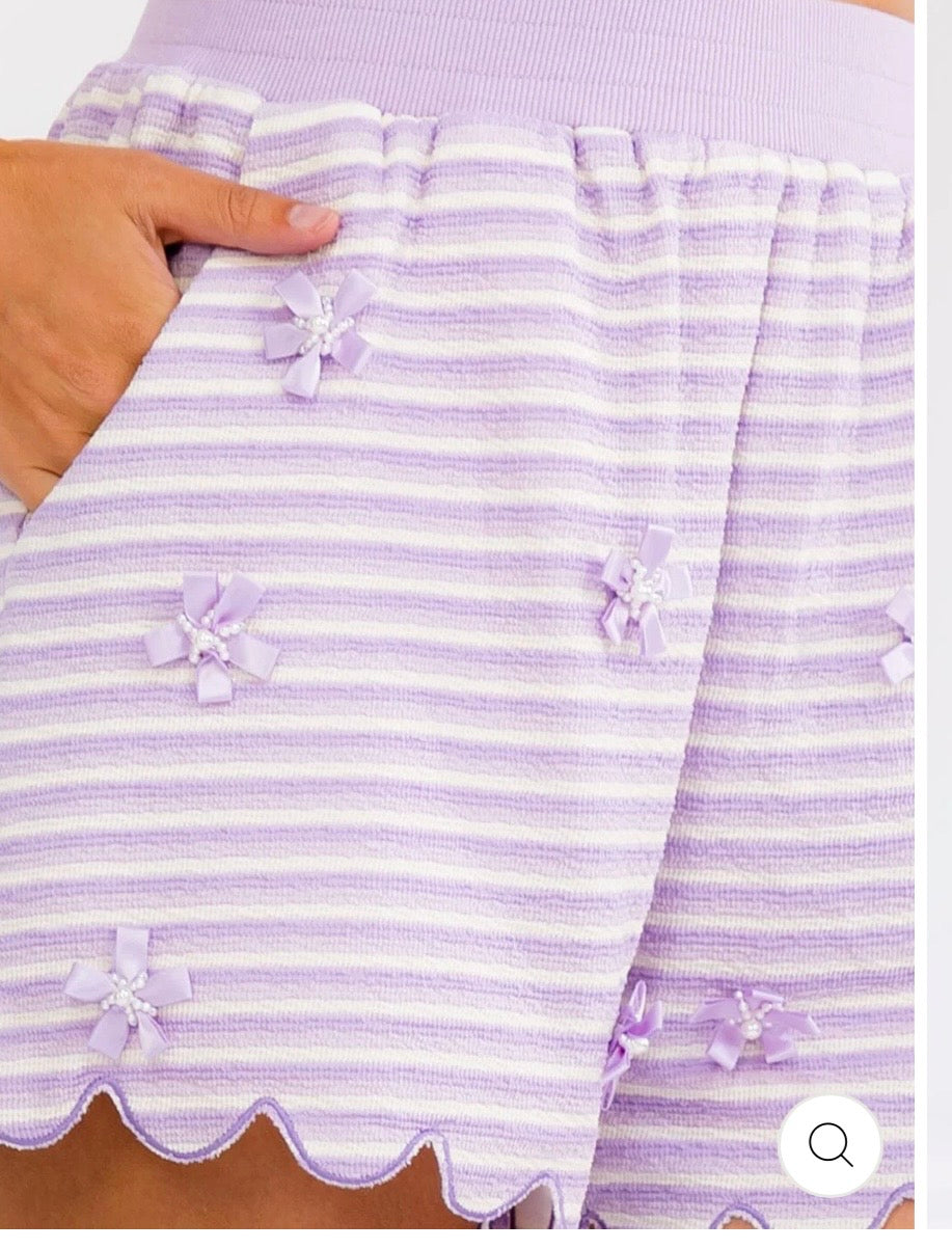 Dixie bow scalloped shorts