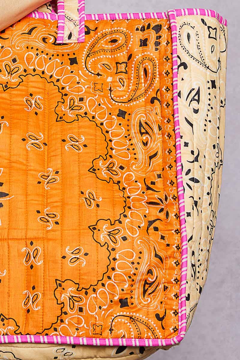 LOVE Bandana Quilted Tote Bag