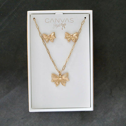 Waverly Bow Earring and Necklace Set