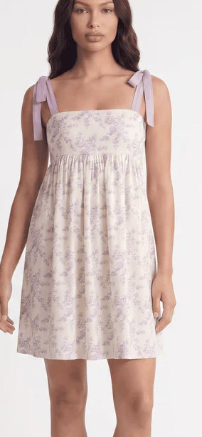 Lavender tie shoulder dress