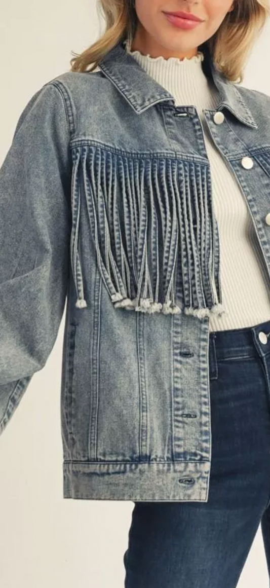 Felice Fringe Denim Jacket