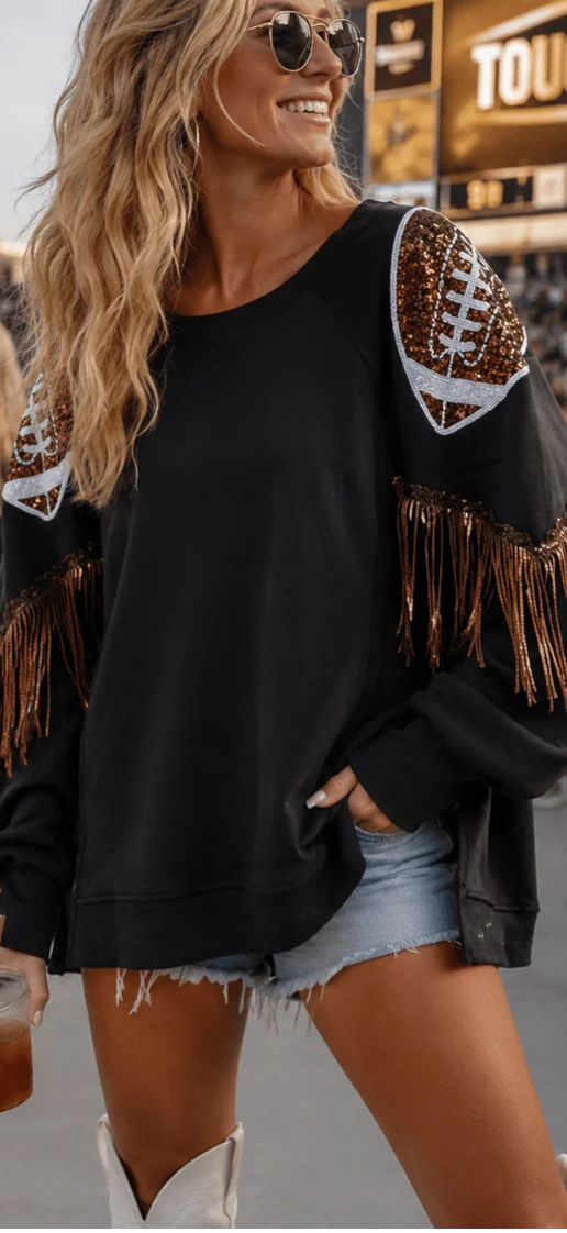 Game day football fringe top