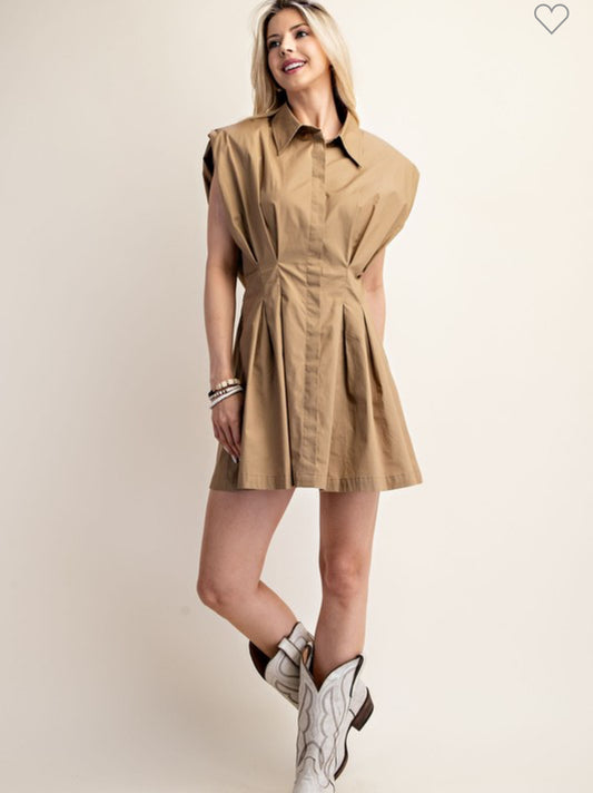 Palmer pleated waist mini dress