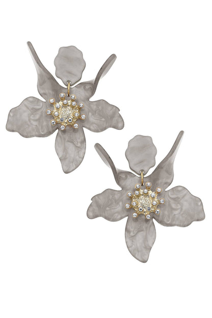 Chloe Resin Flower Statement Earrings