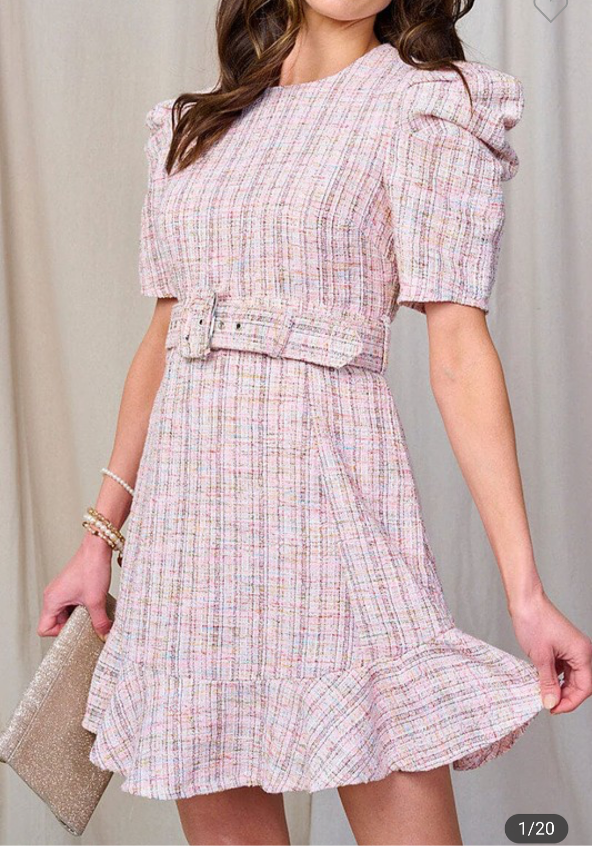 Tiana tweed dress with belt