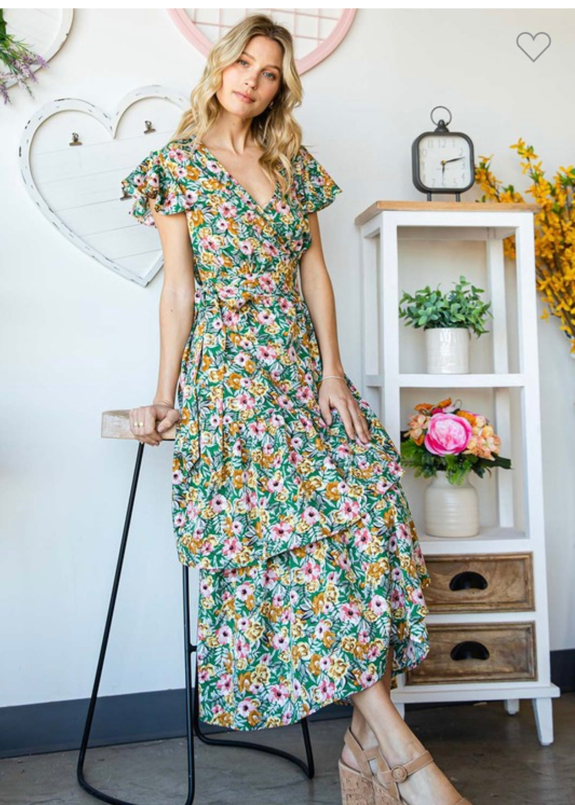 ADELINE GREEN FLORAL MAXI