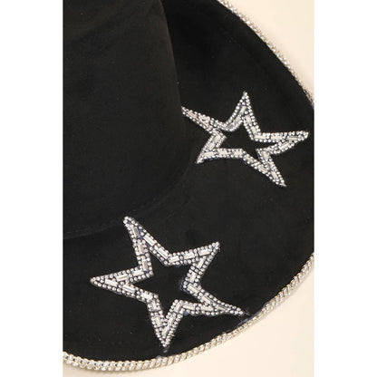 Rhinestone Trim Star Cowboy Hat