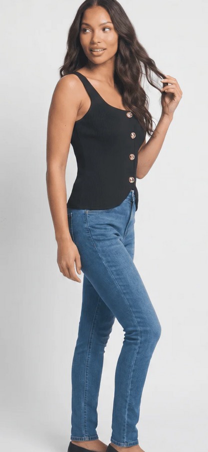 Selena square neck ribbed top