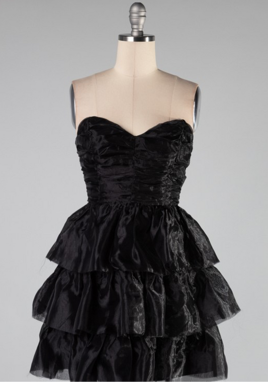 Betty LBD strapless organza dress