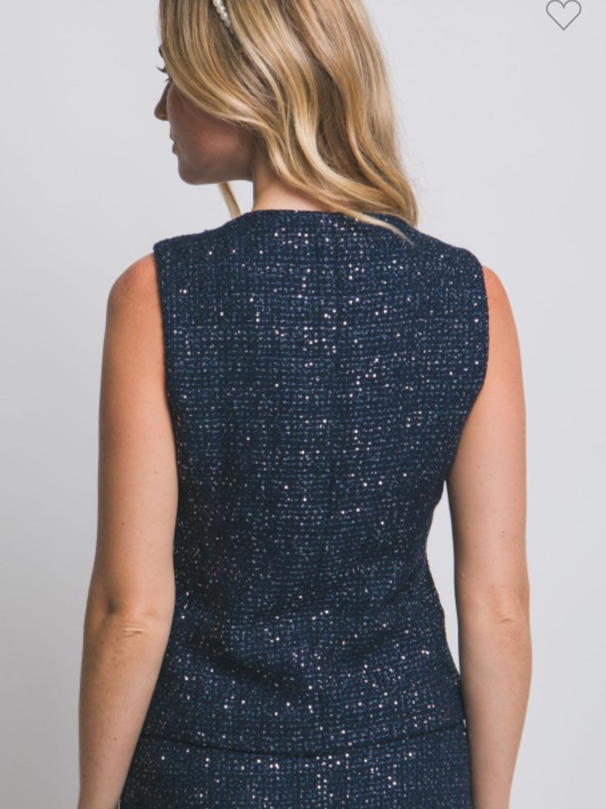 Nayeli navy tweed vest