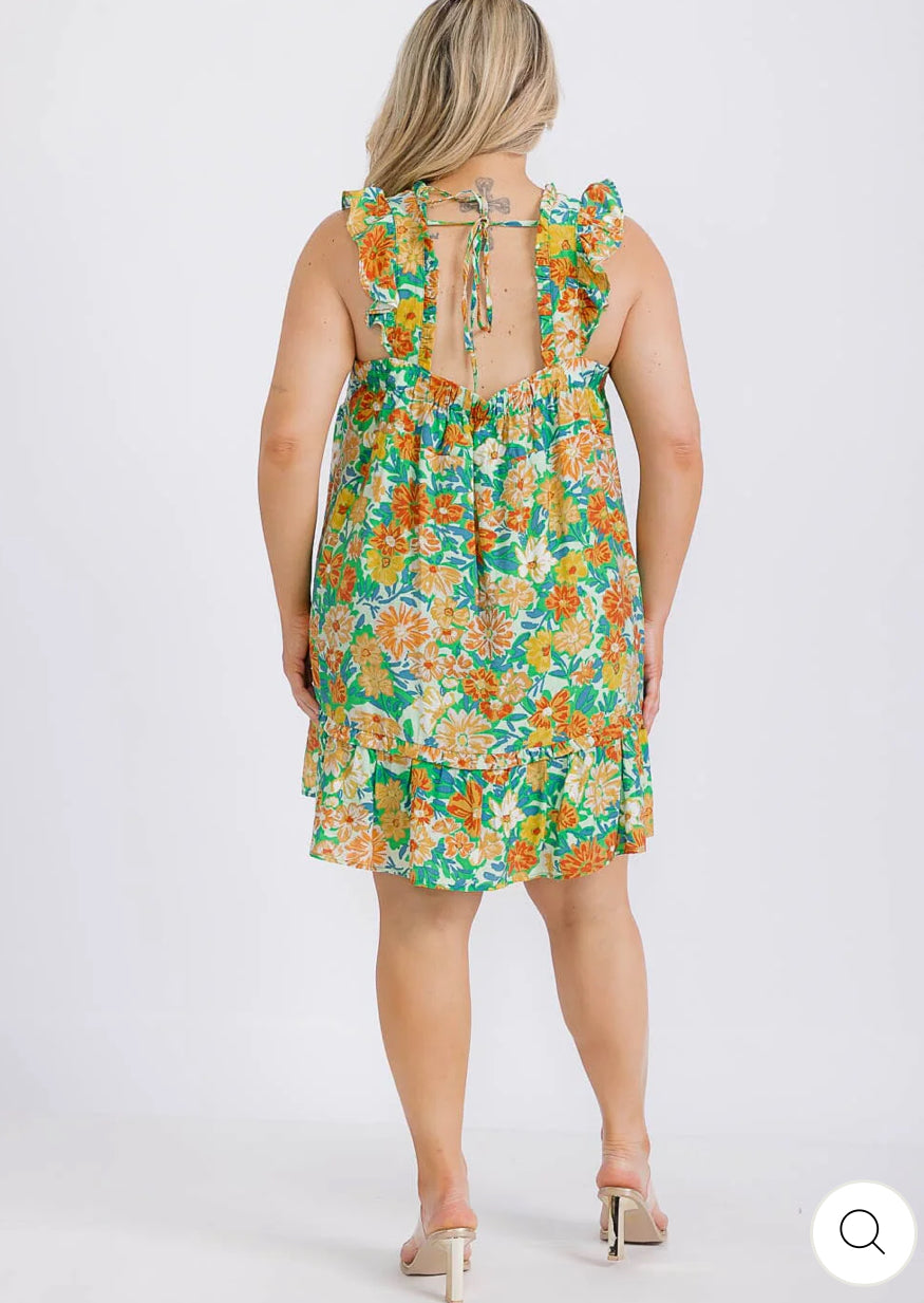 Felicity flower dress front pocket