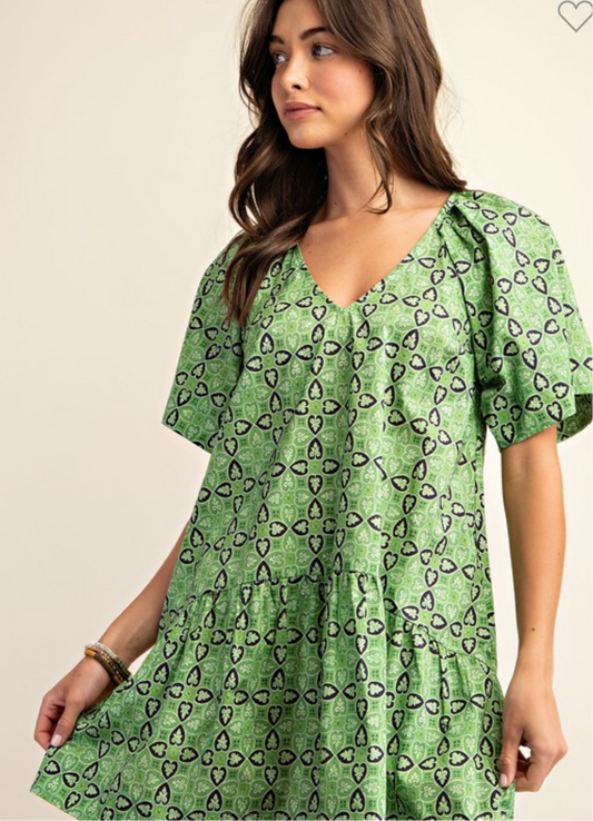 Cecile bubble sleeve dress