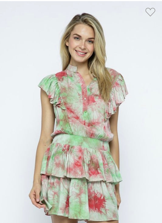 ALICIA TIE DYE TIERED DRESS