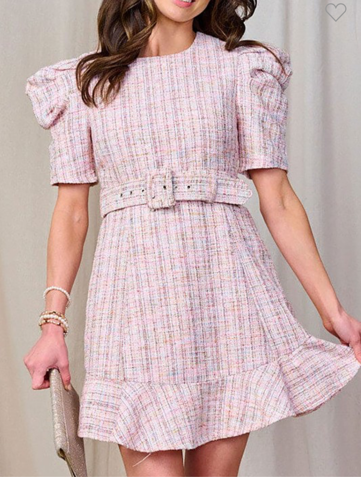 Tiana tweed dress with belt