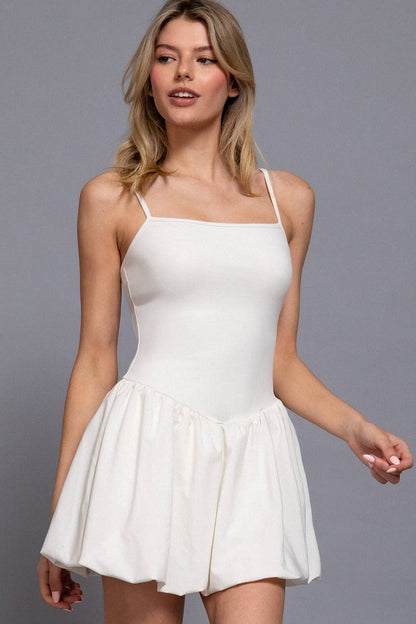 Naomi Neck Cami Bubble Hem Mini Skort Dress