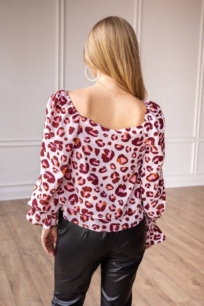 Wild Orchid Leopard Layered Top