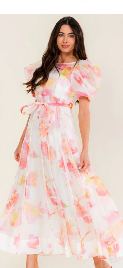 Beulah bubble sleeve dress