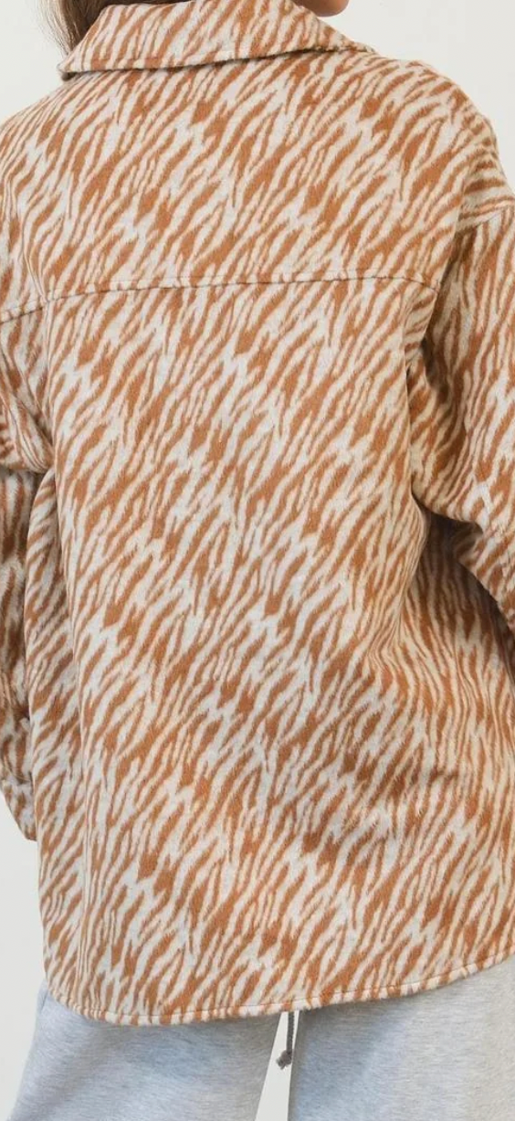 Zelda zebra shacket
