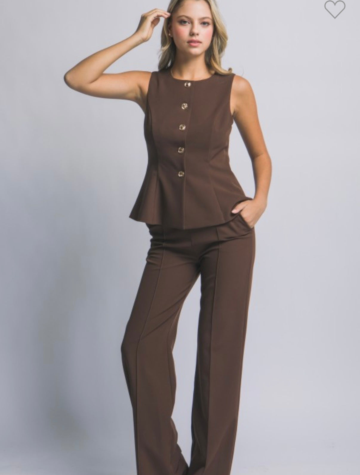 Emmi espresso vest set