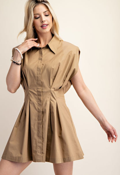 Palmer pleated waist mini dress