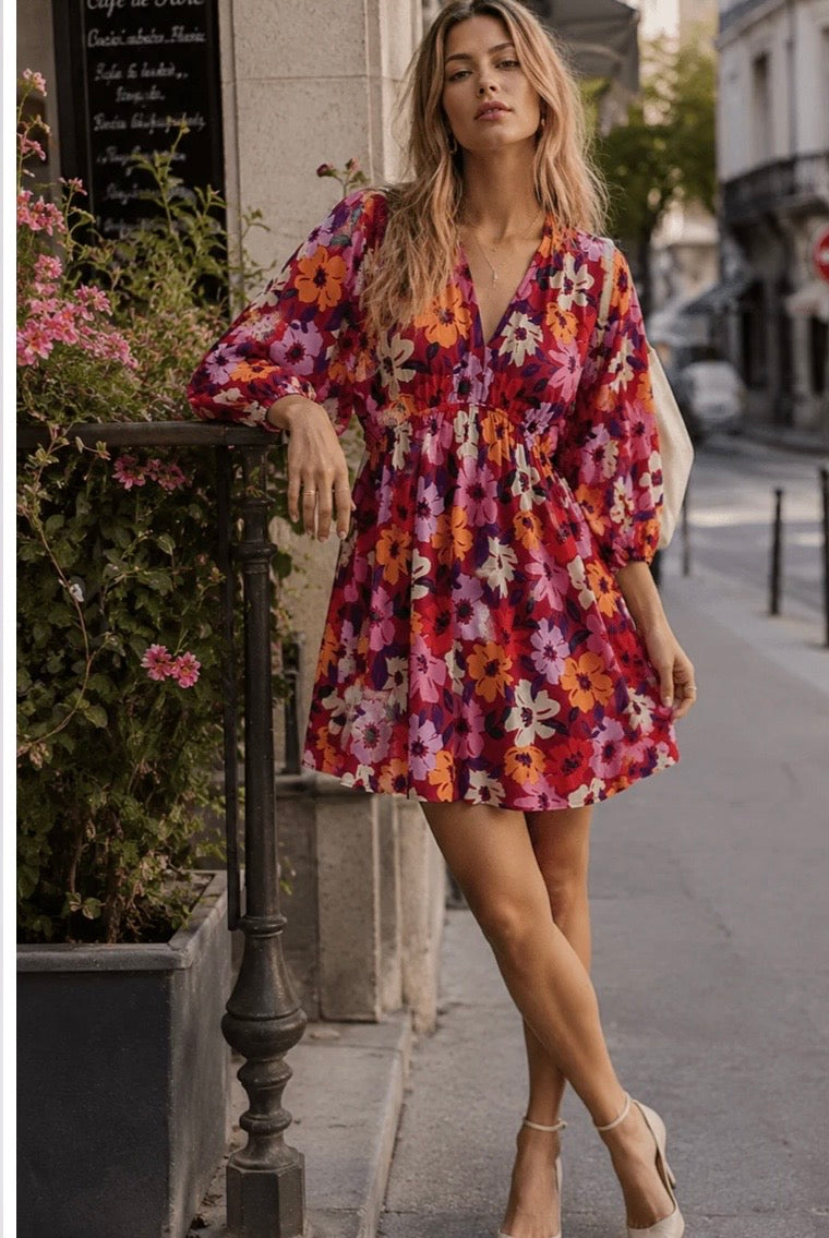 Barbs multi color flower dress